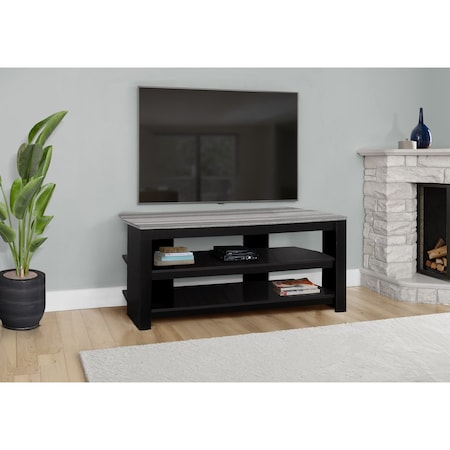 Monarch Specialties Tv Stand, 42 Inch, Console, Storage Shelves, Living Room, Bedroom, Laminate, Black I 2564