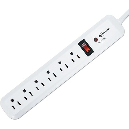 Innovera Outlet Strip, Surge, 4 ft., White IVR71652