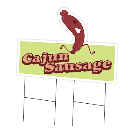 Signmission Cajun Sausage Die Cut Yard & Stake outdoor plastic coroplast window, C-DC-2436-DS-Cajun Sausage19 C-DC-2436-DS-Cajun Sausage19