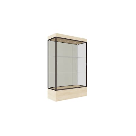 Ghent Lighted Floor Display Case 48x76x20, 12" Base, Bronze 94LFWH-BZ-BGW