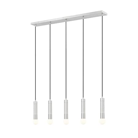 Z-Lite Stari 5-Light Linear Chandelier, 4.75 in W, Brushed Nickel 1956P-5L-BN