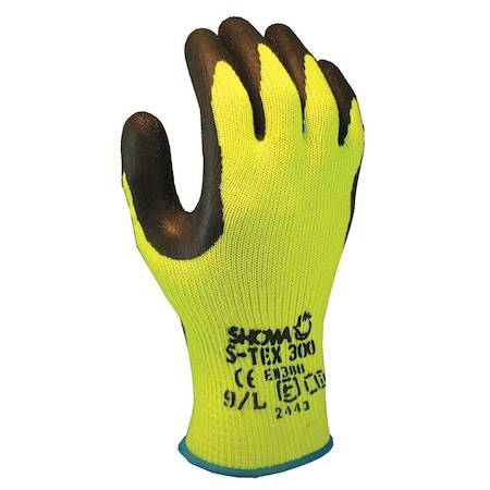 Showa S-Tex Stex300 Hi-Viz Steel Blend Gloves W/Latex Palm-Cut Lev 4, Small, 12PK STEX300-S