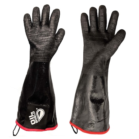 Oil Shield 18 in High Temp Neoprene Gloves, Anti-Microbial Liner, 450 Degree Temp Rating, Size Large 99185