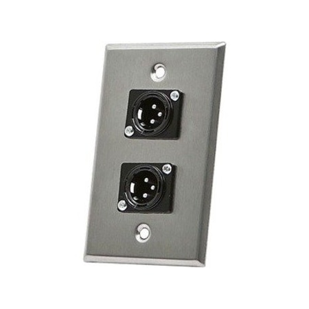 Monoprice A/V Wallplate, XLR(M), 3Pin, 2Port 7398