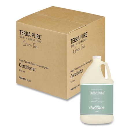 Diversified Hospitality Solutions Terra Pure Conditioner Gallon, Green Tea Lemongrass Scent, 1 gal Bottle, 4PK GAL02DBGC128
