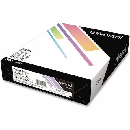 Universal Deluxe Colored Paper, 20 lb Bond Weight, 8.5 x 11, Orchid, 500PK UNV11212