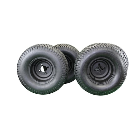 Antego 22x11.00-10 Turf tire with 10x7 Matte Black Wheels for Golf Cart Single A1070128010030422110010