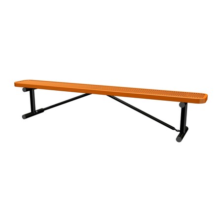 Leisure Craft Portable, Bench w/o Back, 8ft., Orange B8XPP-ORANGE