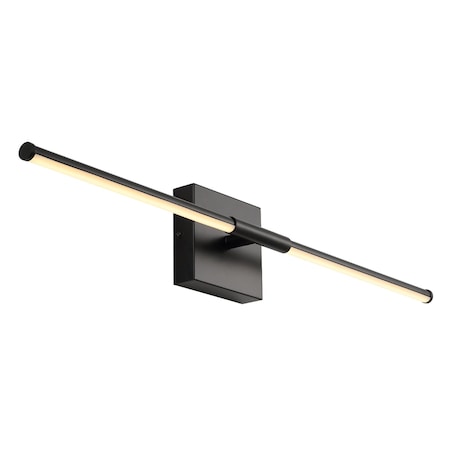 Jonathan Y McKenna 28" Modern Minimalist Adjustable Dimmable Integrated LED Metal Wall Sconce, Black JYL7041C