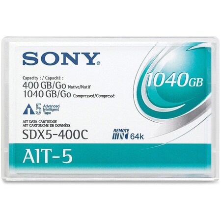 Sony AIT-5 Tape Cartridge - AIT-5 - 400 GB (Native) / 1.02 TB (Compressed) - 1 Pack SDX5400C