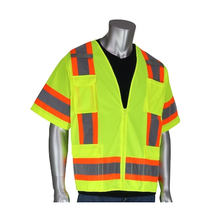 Pip ANSI Type R Class 3 Two-Tone Surveyor Eleven Pocket Vest 303-0500-LY/L