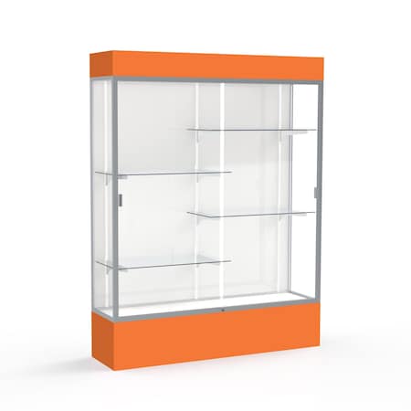 Ghent Lighted Floor Display Case 60x80x16, White, Satin 3175WB-SN-OR