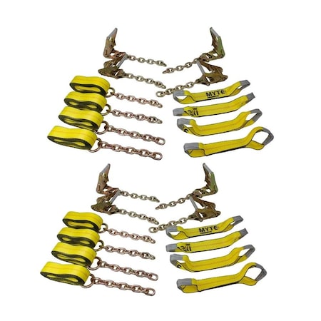 Mytee Products 8 Point Roll Back Tie Down System w/ Chain Ends - 14ft, 2PK 8TDK-14CEx2