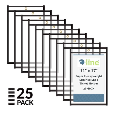 C-Line Products Shop Ticket Holders, 2 Side, 11 x 17", PK25 46117