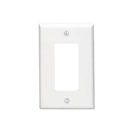 Leviton Decora Wallplate, Midway Size, Gang 1, White 80601-W