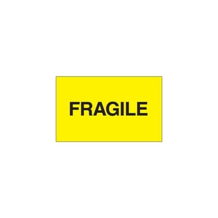 Bubblefast 3 x 5'' - ''Fragile'' Fluorescent Yellow Labels BFDL2422