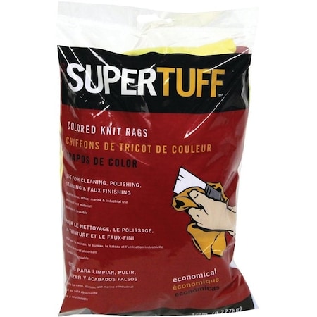 Trimaco Colored Knit Rag, 1/2 lb, Polycotton 10801