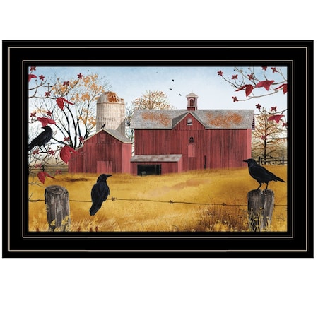 Homeroots Autumn Gold 2 Black Framed Print Wall Art 404418