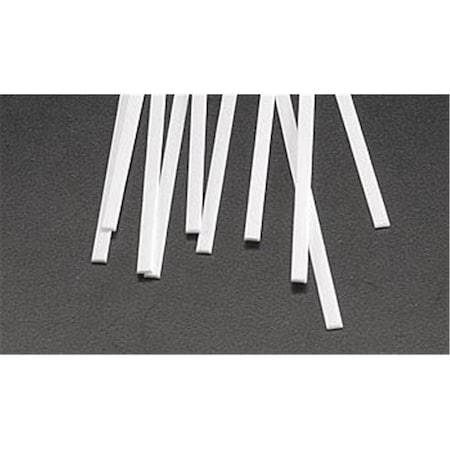 Plastruct 0.30 x 0. 1 x 10 in. Rectangle Strip Styrene, White, 10PK PLS90735