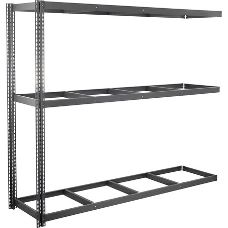 Global Industrial 3 Shelf, Standard Duty Boltless Shelving, Add On, 96"W x 24"D x 72"H, No Deck B3163981