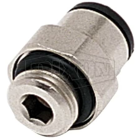 Dixon Push-In Connector, 1/8 in x 8 mm Nominal, Male BSPP x Tube, 290 psi Pressure, Brass, Domestic 31010810