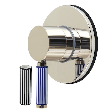 Kingston Brass Single-Handle Three-Way Diverter Valve with Round Trim Kit, Polished Nickel KS3036KPS