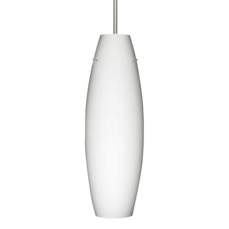 Besa Lighting Besa Suzi 18 Pendant, Opal Matte, Satin Nickel Finish, 1x 150W MAX E26 Base 1JT-412707-SN