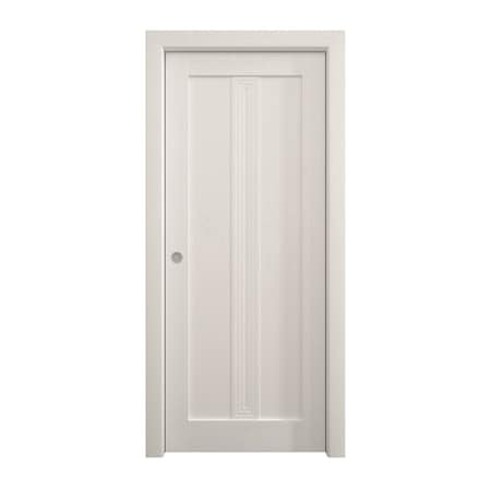 Sartodoors Sliding Pocket Door 24 x 96 inches, Ego 5006 Painted White Oak, Kit Rail Hardware, Solid Wood Int EGO5006PD-PWO-2496