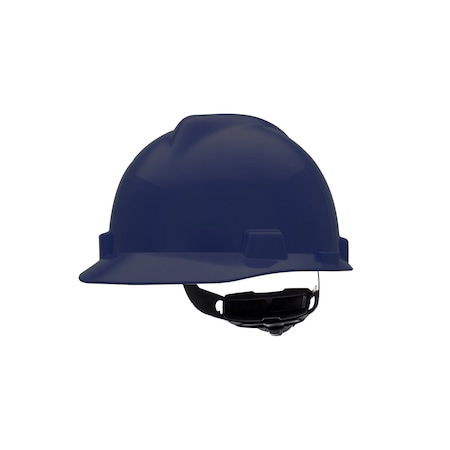 Msa Safety V-Gard Slotted Cap, HDPE, Fas-Trac III Suspension, Type I, Class E, Dark Blue (standard size) 802972