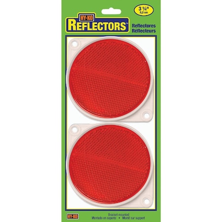 Hy-Ko 3-1/4''Dia. Round Red Bracketed Nail-On Reflector, 2PK CDRF-3R