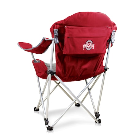 Picnic Time Family Of Brands NCAA Ohio State Buckeyes Reclining Camp Chair - Beach Chair for AdultsDark Red 803-00-100-444-0