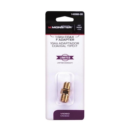 Monster Cable Just Hook It Up Double Female Coax F Adapter 1000 MHz 140066-00