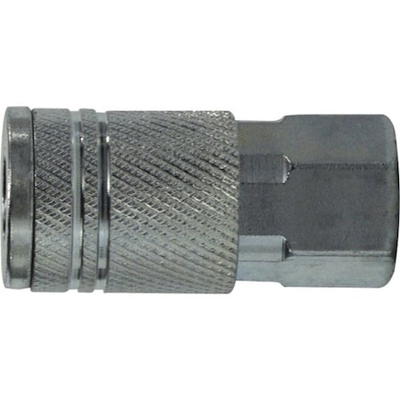 Midland Industries Industrial Interchange Female Coupler, 1/4-in Body, 3/8-in Female NPT, Steel 28541S