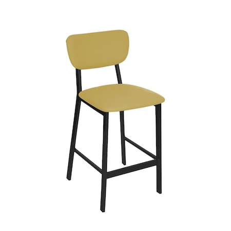 Bfm Seating Hamilton Side Barstool, Grade 3 Vinyl Seat & Back - Steel Frame - Sand Black Finish JS10B2006-2006SB