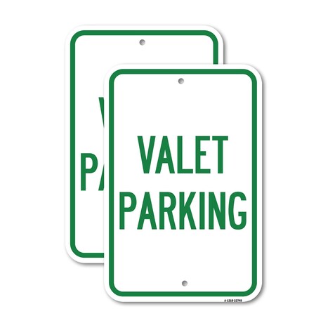 Signmission Valet Parking, 18'' X 24'' 2 Signs, Heavy Gauge Aluminum, 2PK A-1824-2PACK-22748