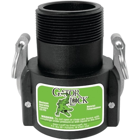 Green Leaf Cam Lever Coupling, 1-1/2 in, Female x MNPT, Glass Filled Polypropylene 150B/GLP150BNL