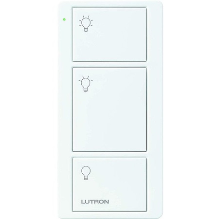 Lutron Wireless Remote Control, 3 Buttons, White PJ2-3B-GWH-L01