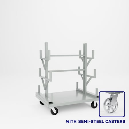 Pucel Heavy Duty Bar & Rod Truck, 36 in W x 48 in L x 60 in H, Gray BRT-48S