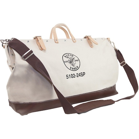 Klein Tools Tool Bag, Brown, Canvas, 17 Pockets 5102-24SP