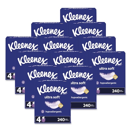 Kleenex Ultra Soft 3 Ply Facial Tissues, 60 Sheets, 12 PK 54308