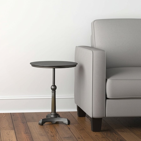 Homeroots 30" Brown Iron Round Pedestal End Table 571184