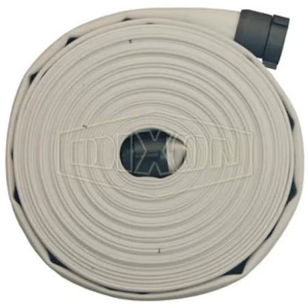 Dixon Single Jacket Mill Hose, 2-1/2 in, NPSH, 100 ft L, 112 psi Working, Aluminum, Domestic M25100RAS