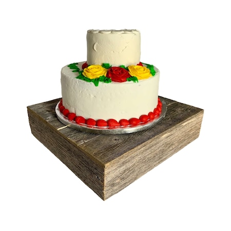 Homeroots Natural Weathered Gray Cake Stand 379879