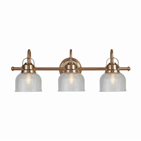 Jonathan Y Virginia 25.25" 3-Light Metal/Glass LED Vanity Light, Brass Gold JYL7409B