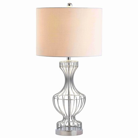 Jonathan Y Honore 28 in. Metal Wire Frame LED Table Lamp, Chrome JYL3027A