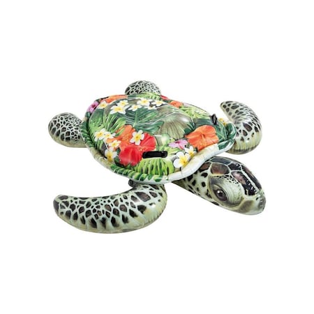 Intex Recreation Pool Float Multicolored Vinyl Inflatable Sea Turtle Ride-On Multicolored 57555EP