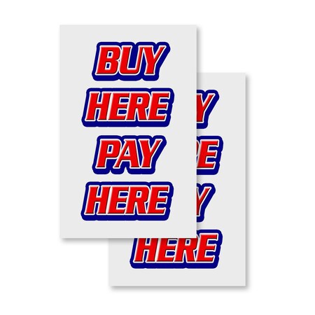 Signmission Buy Here Pay Here, Vinyl Decals Only 24 Inch x 36 Inch, Vinyl Decal, 2PK DSB-2436-2PACK-Buy Here Pay Here