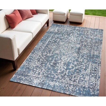 Homeroots 4' X 6' Gray Geometric Handmade Indoor Outdoor Area Rug 557219