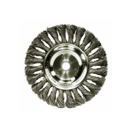 Weiler Standard Twist Knot Wire Wheel, 6 in D x 1/2 in W, .016 in Steel Wire, 9,000 rpm 804-08095