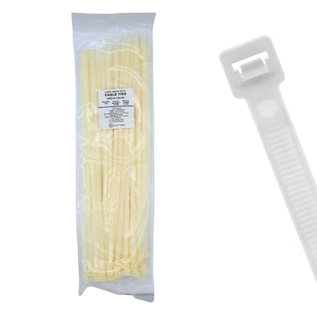 Cable Ties Unlimited Cable Tie, 18 in L, 120 lb Strength, 4.7 in Max Bundle Dia, Nylon 6/6, Natural, 100PK LHD18-120-9C